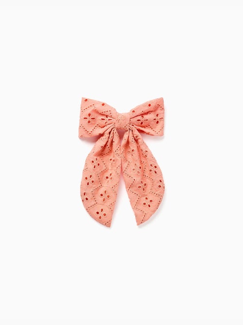 Barrette à nœud en broderie anglaise - Kiabi