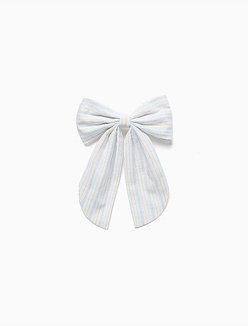 Barrette avec nœud à rayures B&S