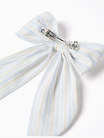 Barrette avec nœud à rayures B&S