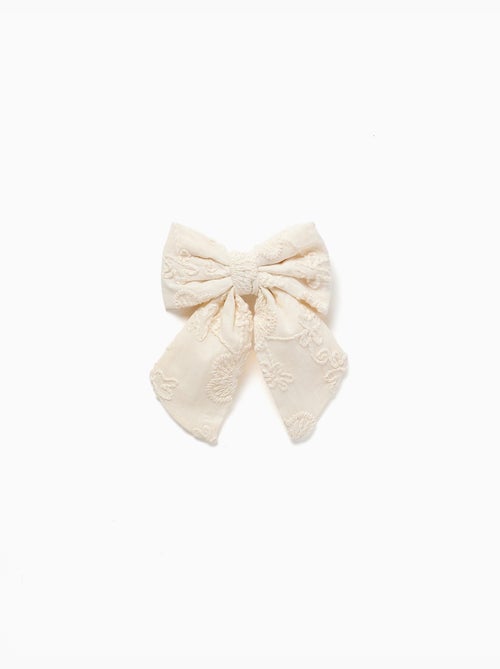 Barrette avec nœud et broderie - Kiabi