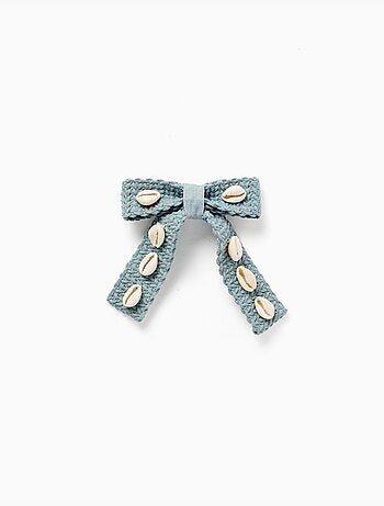 Barrette avec nœud et coquillages