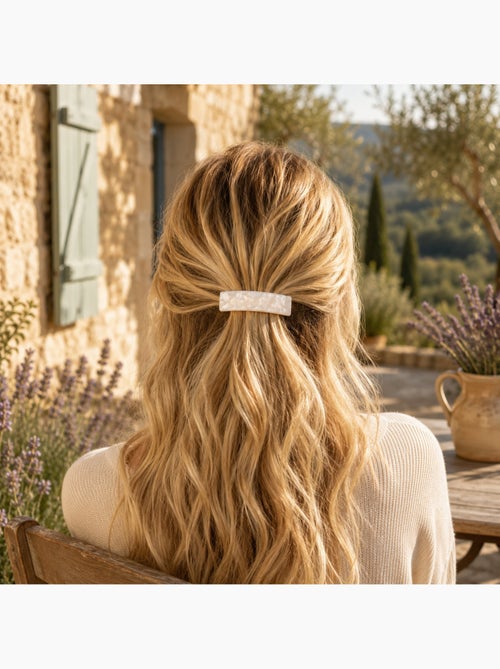 Barrette cheveux nacrée en acétate - Kiabi