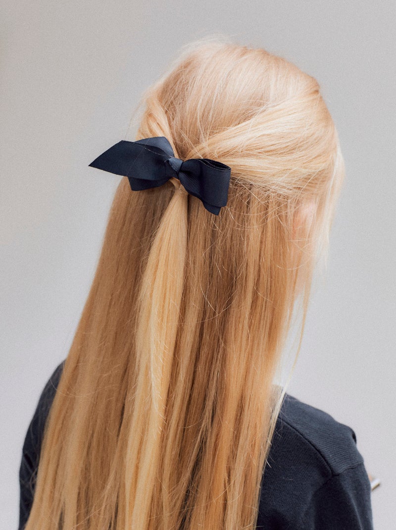 Barrette + Élastique avec Nœud Bleu foncé - Kiabi