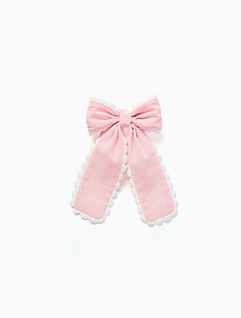 Barrette pour cheveux à nœud avec bord festonné