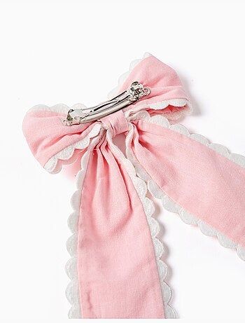 Barrette pour cheveux à nœud avec bord festonné