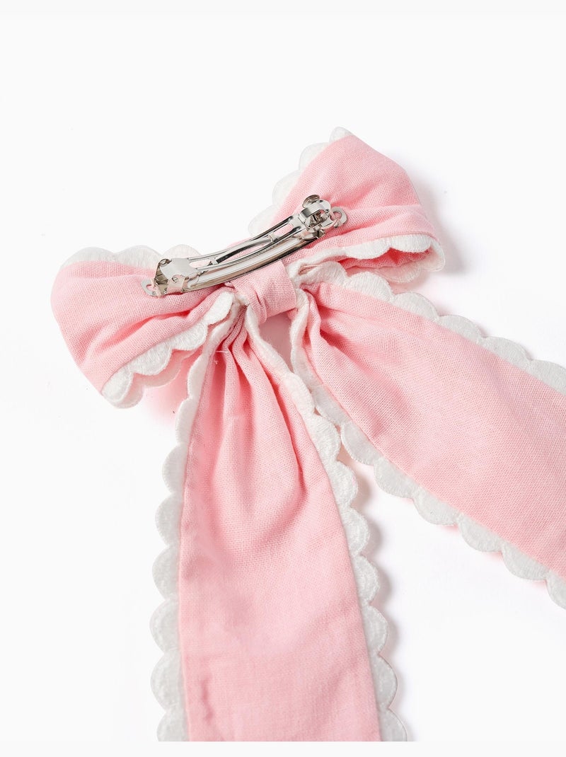 Barrette pour cheveux à nœud avec bord festonné Multicolore - Kiabi
