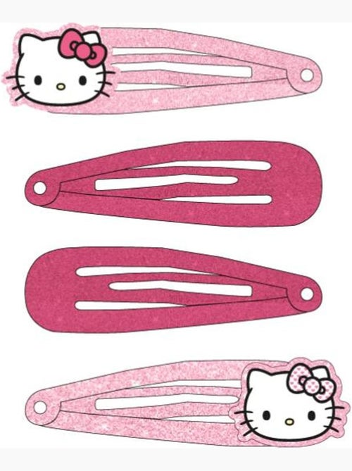 Barrettes cheveux enfant Hello Kitty roses pailletées : lot de 3 - Kiabi