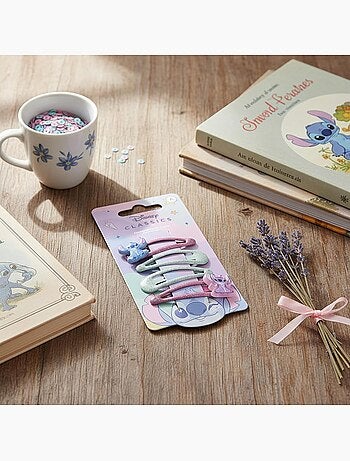 Barrettes cheveux enfant multicolores Stitch : lot de 4 barrettes