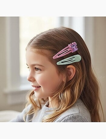Barrettes cheveux enfant multicolores Stitch : lot de 4 barrettes