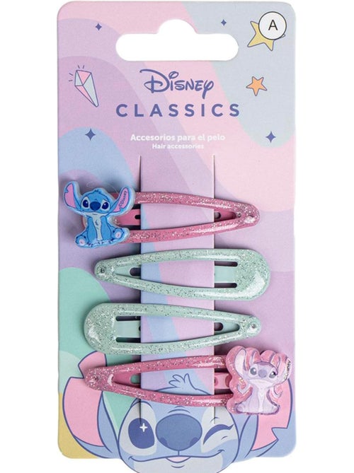 Barrettes cheveux enfant multicolores Stitch : lot de 4 barrettes - Kiabi