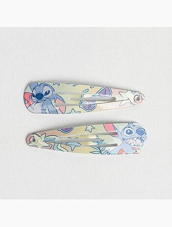 Barrettes métal antidérapantes enfant Stitch multicolores : lot de 6