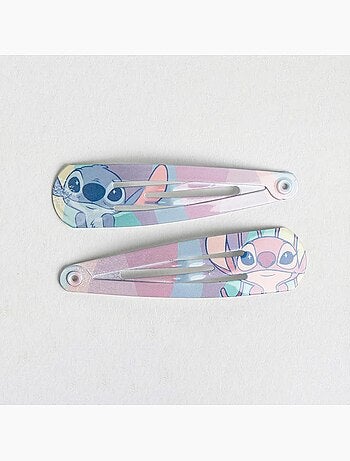 Barrettes métal antidérapantes enfant Stitch multicolores : lot de 6