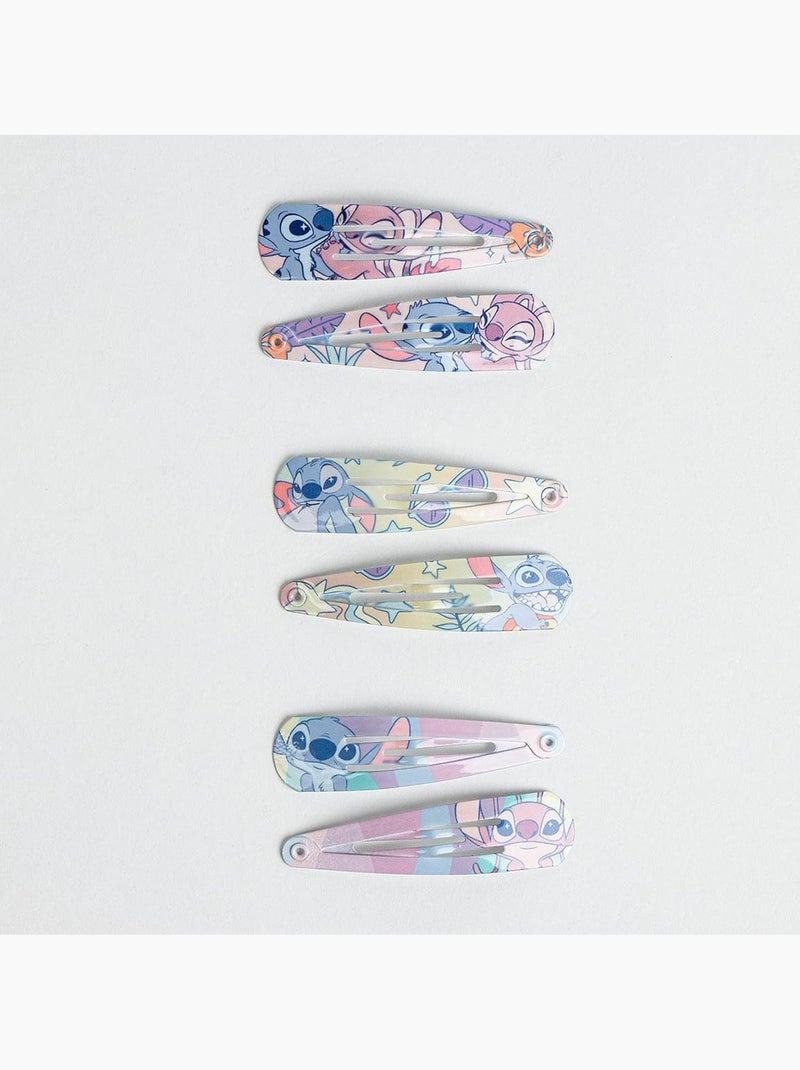 Barrettes métal antidérapantes enfant Stitch multicolores : lot de 6 Multicolore - Kiabi
