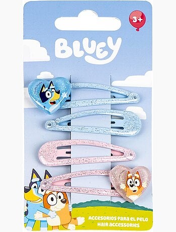 Barrettes pailletées enfant Bluey & Bingo : lot de 4