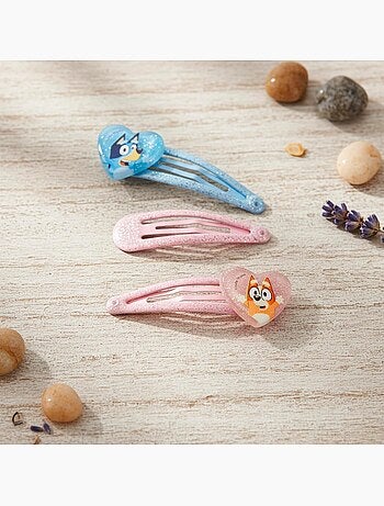 Barrettes pailletées enfant Bluey & Bingo : lot de 4
