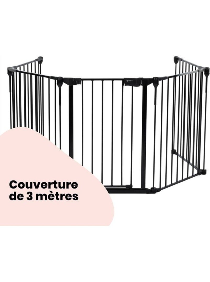 Barrière bébé modulaire 5 panneaux Noir - Kiabi