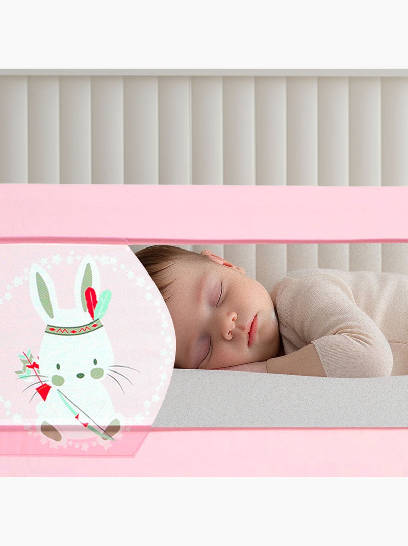Barrière de lit 150 cm 2-1 pour nid ou lit standard Lapin Tippi Asalvo Rose clair - Kiabi