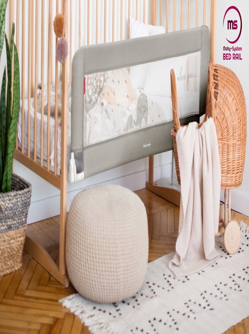 Barrière de Lit Bébé 0-18 mois, Pliable, Stable Durable Dimensions de Couverture 154*42 Gris - Kiabi