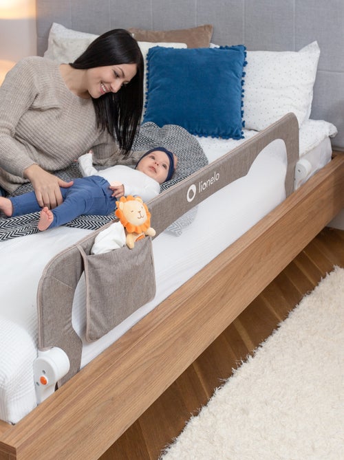 Barrière de lit bébé LIONELO Eva - 150cm - Protection anti-chute - Filet aéré pliable - Kiabi