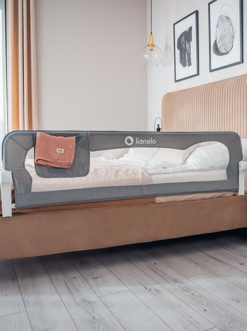 Barrière de lit bébé LIONELO Eva - 150cm - Protection anti-chute - Filet aéré pliable - Kiabi