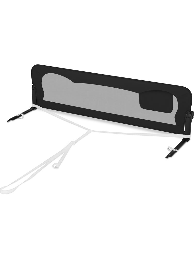 Barrière de lit bébé LIONELO Eva - 150cm - Protection anti-chute - Filet aéré pliable Noir - Kiabi