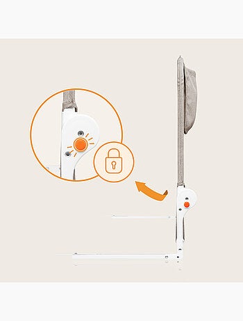 Barrière de lit bébé LIONELO Hanna - 150x65cm - Pliable - Protection anti-chute - Filet aéré
