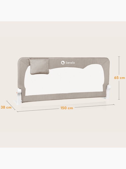 Barrière de lit bébé LIONELO Hanna - 150x65cm - Pliable - Protection anti-chute - Filet aéré - Kiabi