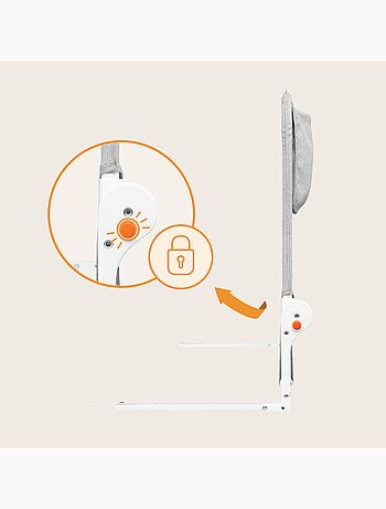 Barrière de lit bébé LIONELO Hanna - 150x65cm - Pliable - Protection anti-chute - Filet aéré