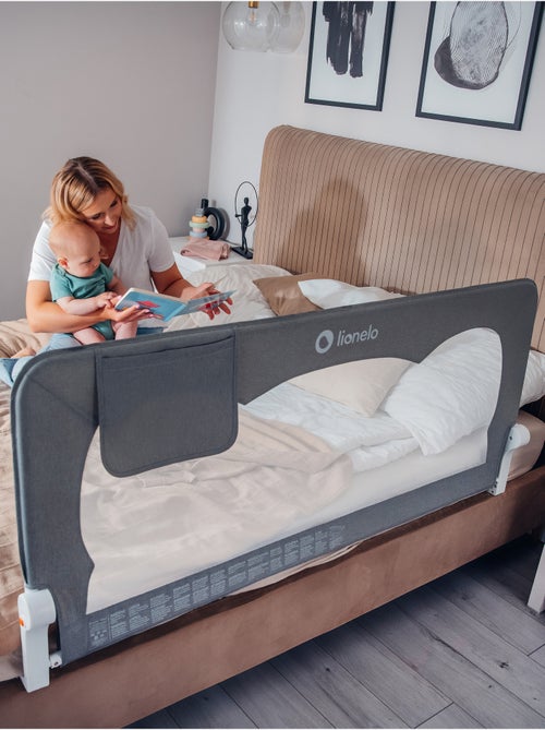 Barrière de lit bébé LIONELO Hanna - 150x65cm - Pliable - Protection anti-chute - Filet aéré - Kiabi