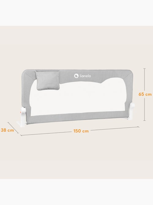 Barrière de lit bébé LIONELO Hanna - 150x65cm - Pliable - Protection anti-chute - Filet aéré - Kiabi