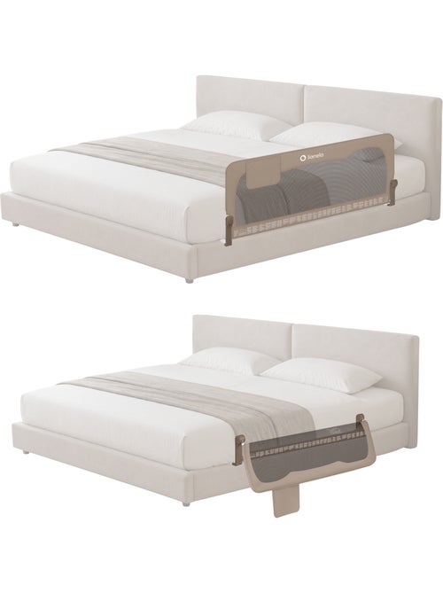 Barrière de lit bébé LIONELO Hanna - 150x66cm - Pliable - Protection anti-chute - Filet aéré - Kiabi