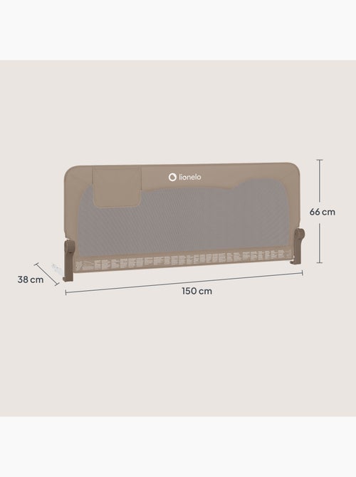 Barrière de lit bébé LIONELO Hanna - 150x66cm - Pliable - Protection anti-chute - Filet aéré - Kiabi