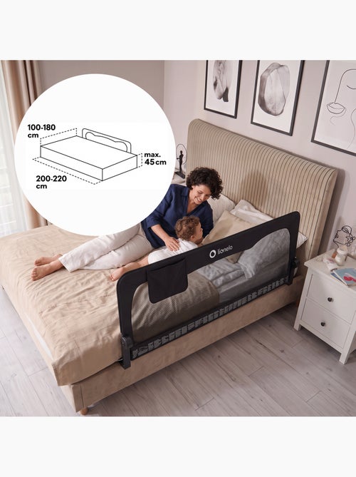 Barrière de lit bébé LIONELO Hanna - 150x66cm - Pliable - Protection anti-chute - Filet aéré - Kiabi Barrière de lit bébé LIONELO Hanna - 150x66cm - Pliable - Protection anti-chute - Filet aéré - Kiabi