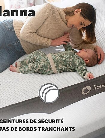 Barrière de lit bébé LIONELO Hanna - Gris - Pliable - Protection anti-chute - 150x66cm