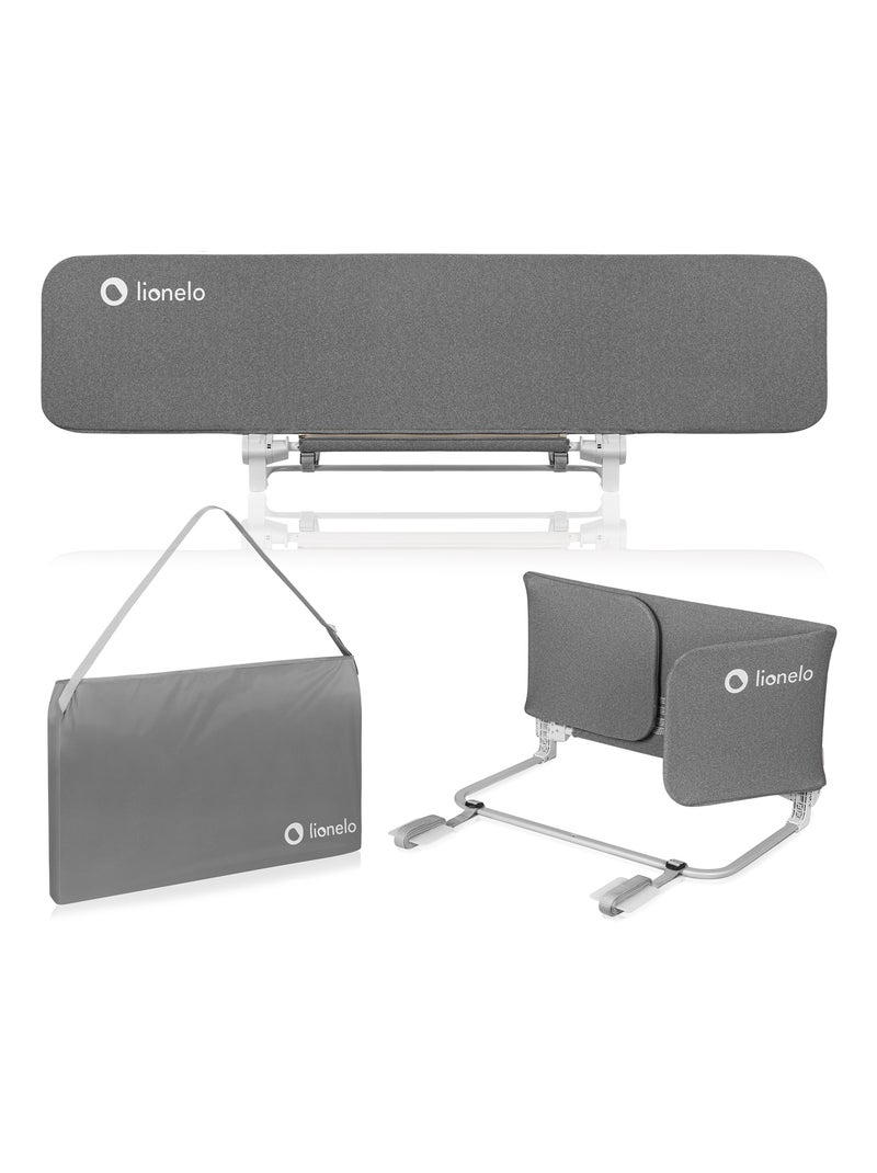 Barrière de lit bébé LIONELO Lora - Pliable - Protection anti-chute - Sac inclus Gris - Kiabi