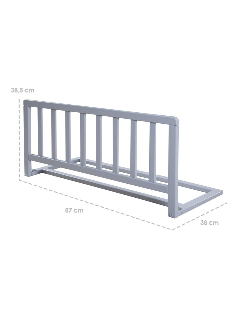 Barrière de lit enfant en bois massif - Protection anti-chute 'Roba' Gris - Kiabi