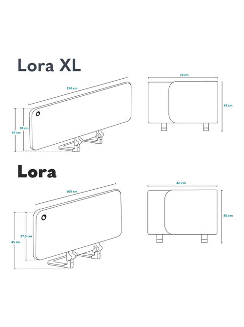 Barrière de lit LIONELO Lora - Pliable - Protection anti-chute - Sac inclus - Kiabi