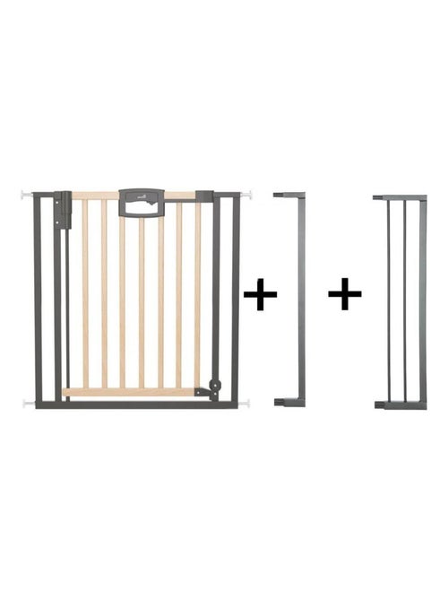 Barrière de porte à pression Easylock Plus bois/metal 104,5 cm - 112,5 cm Nature/Noir - Kiabi