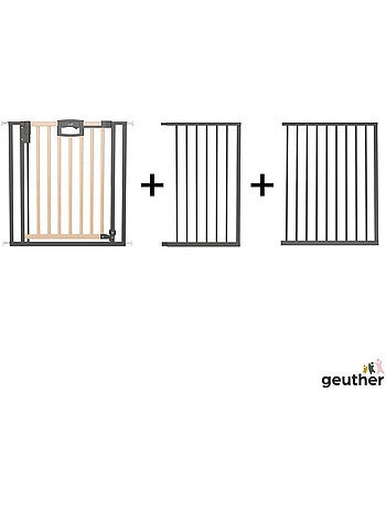 Barrière de porte à pression Easylock Plus bois/metal 192,5 cm - 200,5 cm Nature/Noir