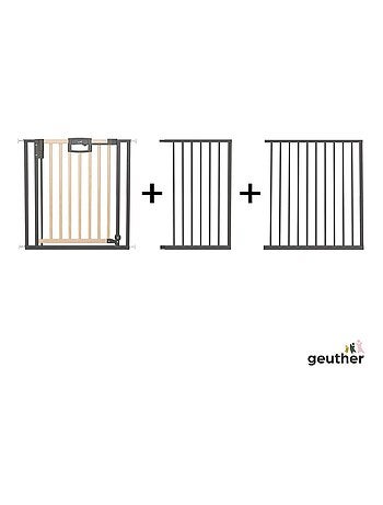 Barrière de porte à pression Easylock Plus bois/metal 200,5 cm - 208,5 cm Nature/Noir