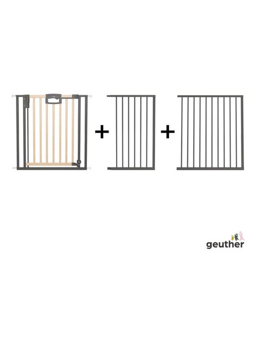 Barrière de porte à pression Easylock Plus bois/metal 200,5 cm - 208,5 cm Nature/Noir - Kiabi