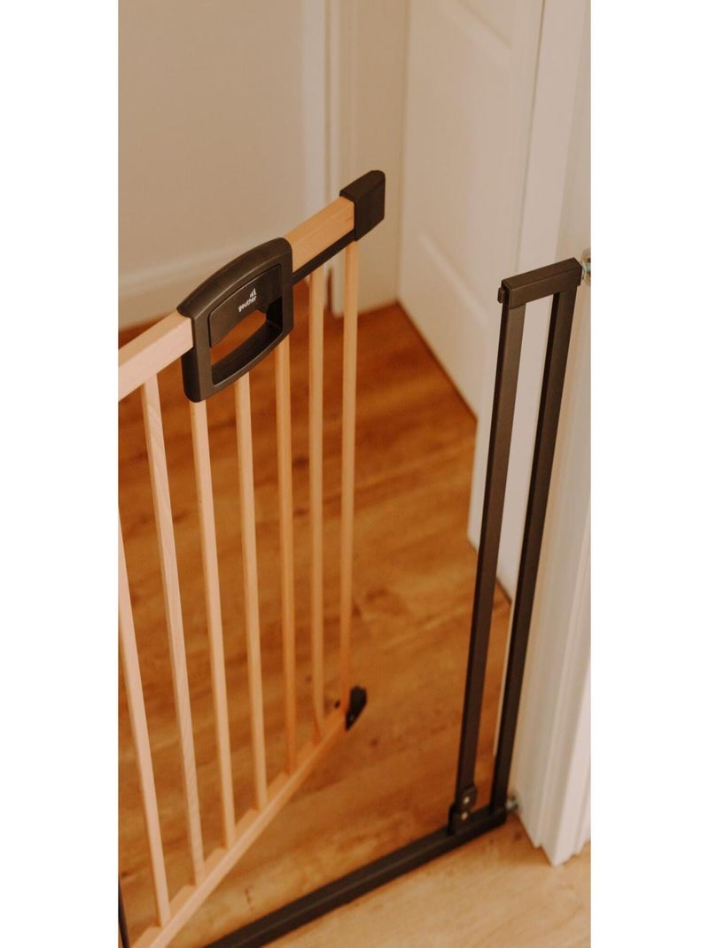 Barrière de porte à pression Easylock Plus bois/metal 200,5 cm - 208,5 cm Nature/Noir Noir - Kiabi