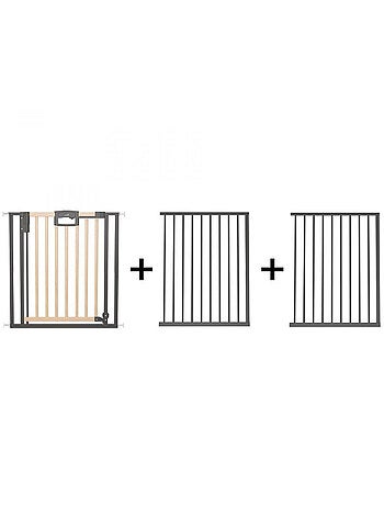 Barrière de porte à pression Easylock Plus bois/metal 208,5 cm - 216,5 cm Nature/Noir