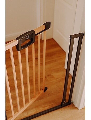 Barrière de porte à pression Easylock Plus bois/metal 208,5 cm - 216,5 cm Nature/Noir