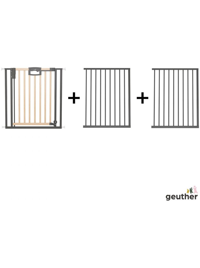 Barrière de porte à pression Easylock Plus bois/metal 208,5 cm - 216,5 cm Nature/Noir Noir - Kiabi