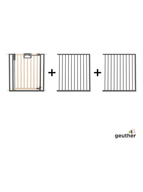 Barrière de porte à pression Easylock Plus bois/metal 224,5 cm - 232,5 cm Nature/Noir - Kiabi