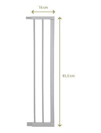 Barrière de porte à pression Easylock Plus bois/metal 96,5 cm - 104,5 cm Nature/Noir