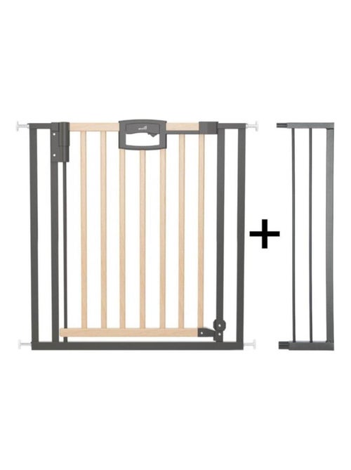 Barrière de porte à pression Easylock Plus bois/metal 96,5 cm - 104,5 cm Nature/Noir - Kiabi