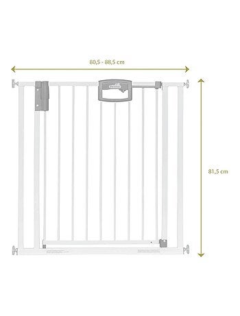 Barrière de porte à pression Easylock Plus métal 216,5 cm - 224,5 cm Blanc