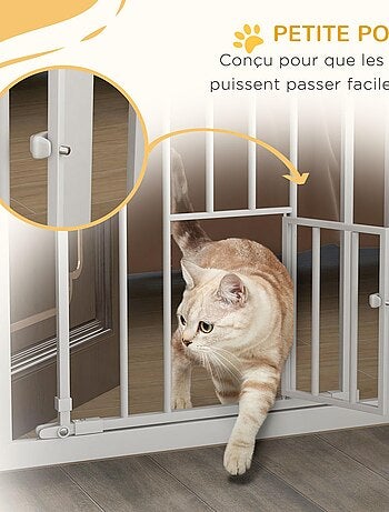 Barrière de sécurité animaux réglable 2 portes acier